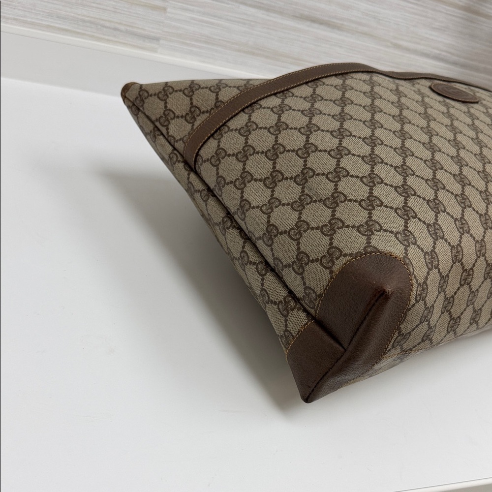 Gucci Brown and Beige Monogram Tote - Picture 7 of 16